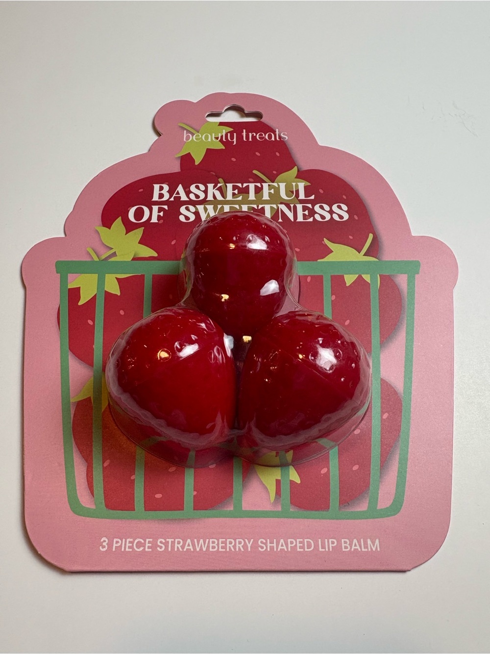 🍓 Beauty Treats Strawberry Lip Balm 3-Piece Set – New